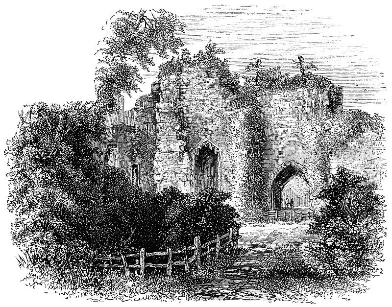古德里奇城堡遗址，英格兰- 19世纪